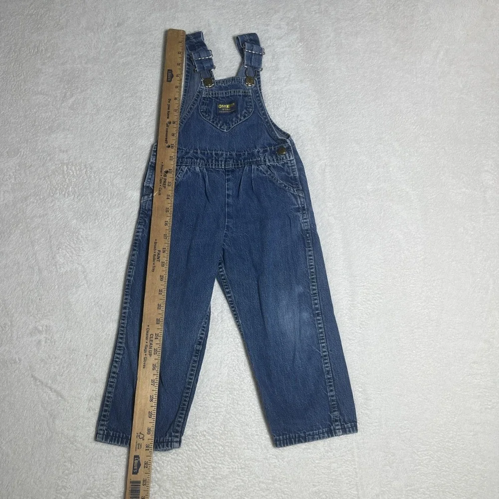 VTG Oshkosh B'Gosh Toddler Blue Denim Overalls Made In USA